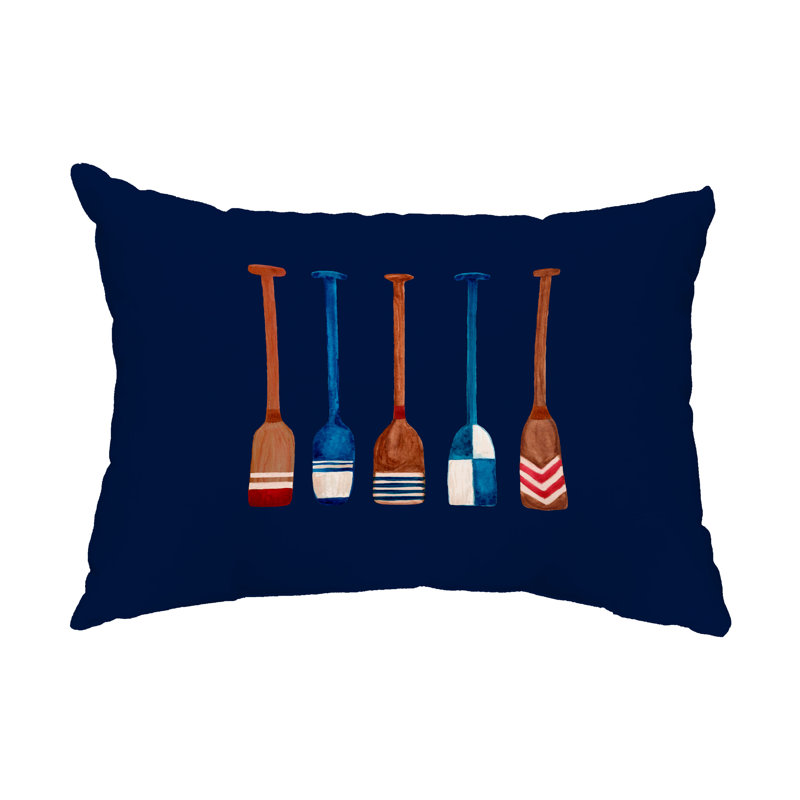 Outdoor Reversible Throw Pillow, Navy