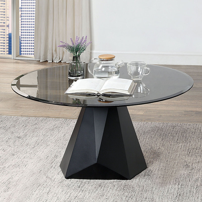 Table de canapé avec dessus en verre trempé Didima