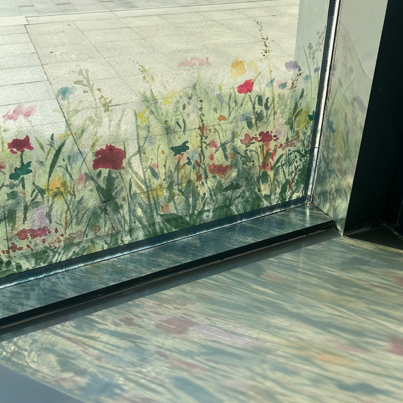 Plants & Flowers Static Cling  Window Decal, Green