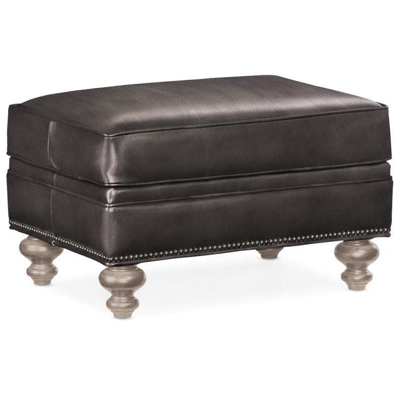 Repose-pieds rectangulaire en cuir véritable 26 "West, Cuir véritable Outsider Raven, Pierre, Non