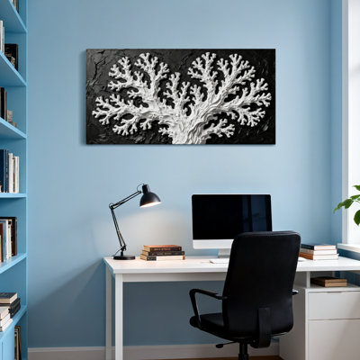 Arbre de corail blanc tendance sur fond noir