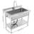 Freestanding Stainless Steel Utility Sink With Pull-Out Faucet-113607622