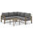 6-Piece Outdoor L-Shape Patio Conversation Set with 6" Thick Olefin Cushions,Metal Frame, Coffee Table, Seats 4 or 5-1496731254-1498392040