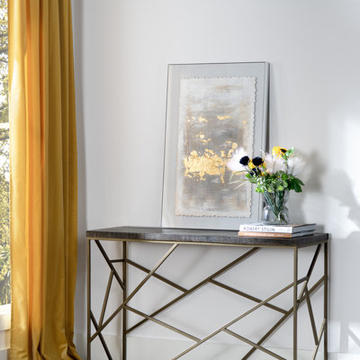 Serena 1 Gold Leaf Abstract Framed Wall Art
