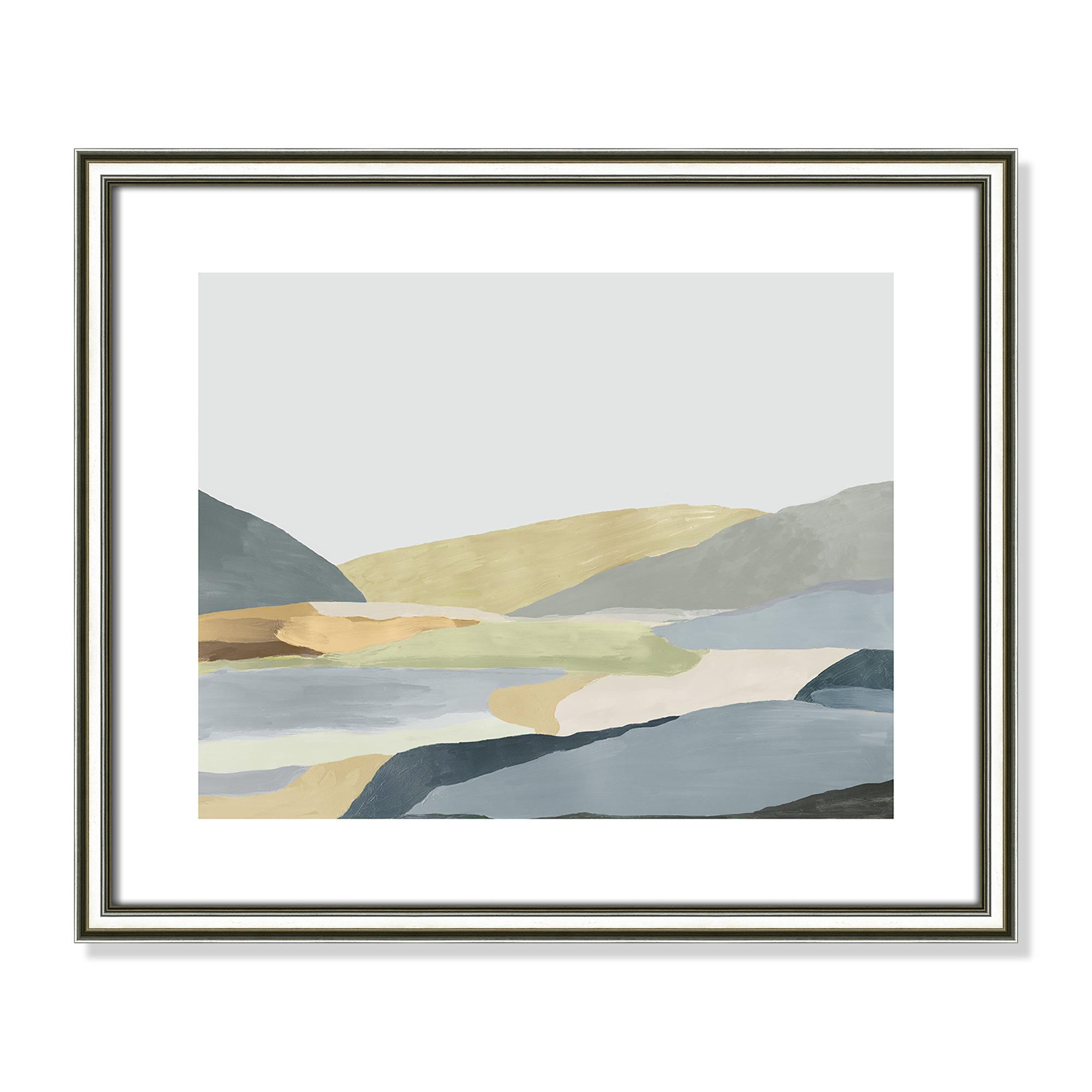 'Warm Hills II' - Picture Frame Painting Print on Paper, 17.25" H x 20.25" W x 0.88" D, Silver Framed Paper