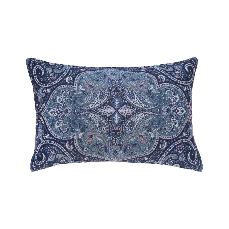 Suman Small Lumbar Pillow, Navy