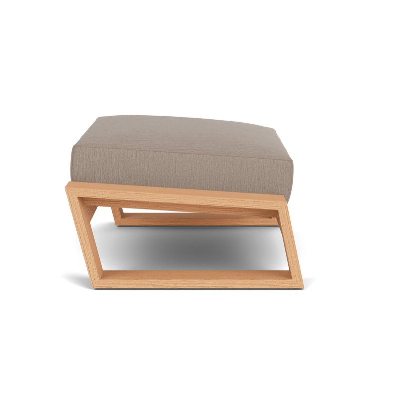 Pursuit Rectangle Outdoor Ottoman Patio Ottoman, Remy Pebble