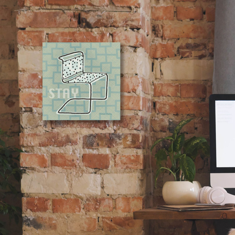 «Retro Chair 3 Stay» par Michael Mullan, art mural sur toile, H 12 po x l 12 po x P 0,75 po