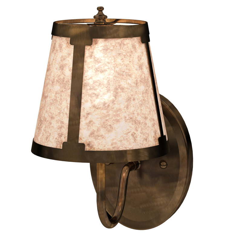 1 - Light Armed Sconce, Silver, Antique Copper