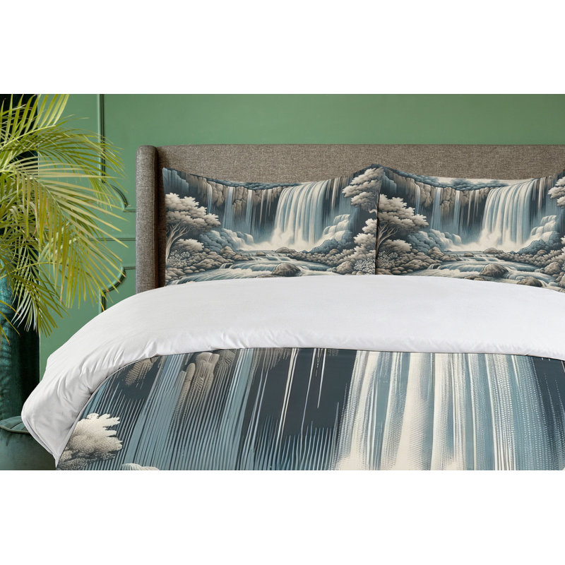 Landscape Duvet Cover, California King Duvet Cover + 2 Standard Shams