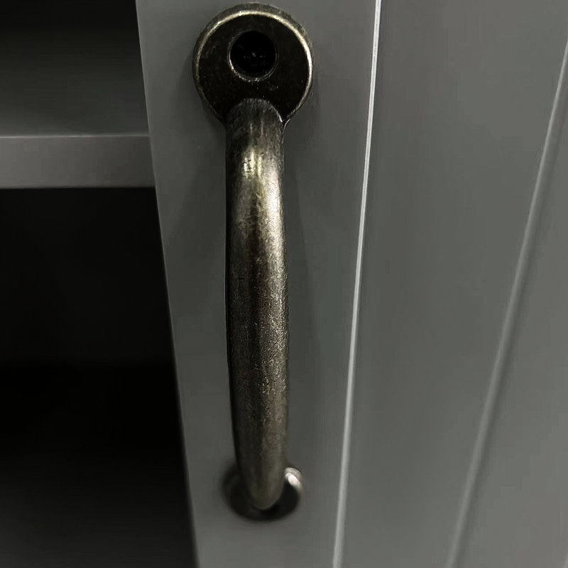 Armoire de cuisine compacte avec 2 tablettes réglables et 4 portes pour la salle à manger, Gris