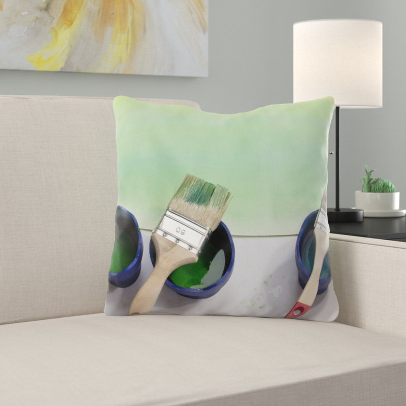 Outdoor Reversible Throw Pillow, Microsuede, Indoor