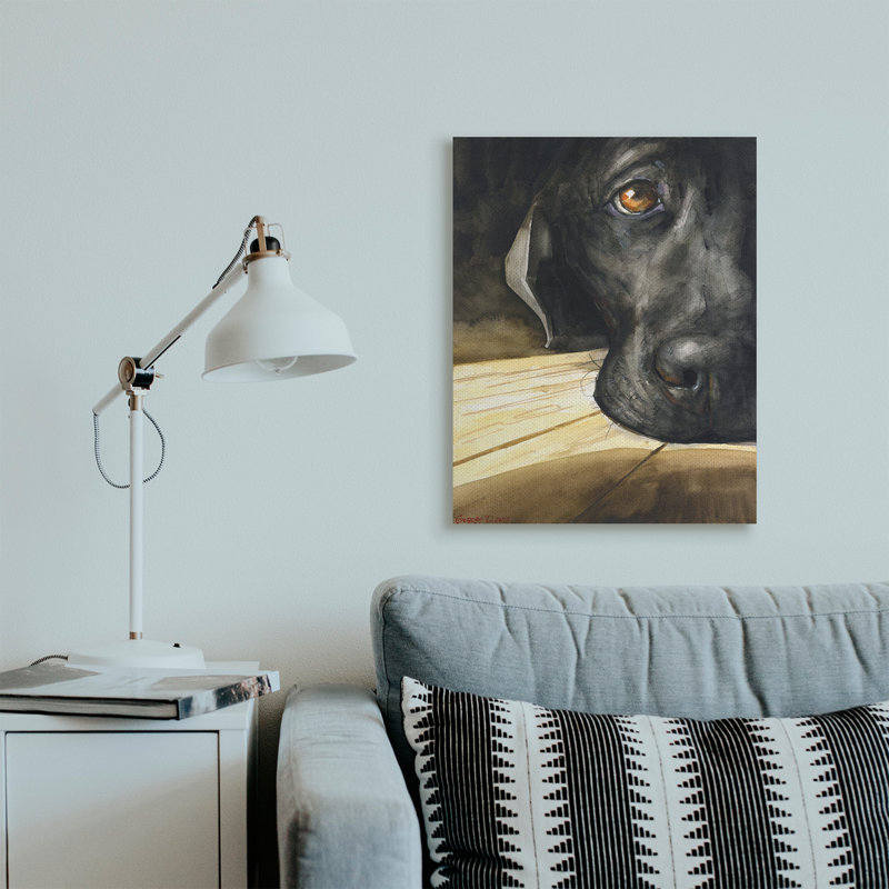 «Labrador Resting Pet Portrait», art mural sur toile surdimensionné brun par George Dyachenko, Toile tendue