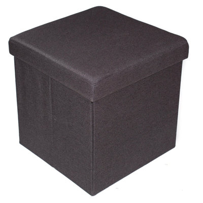 BirdRock Home 16x16 Folding Upholstered Ottoman, Charcoal