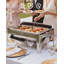 Chauffe-plat en acier inoxydable avec couvercle 90 ° / 180 °, chauffe-plat pleine grandeur pour la réception des mariages, argent