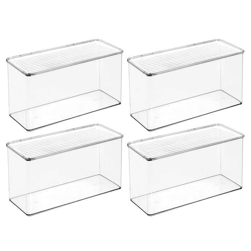 Boîte de rangement empilable avec couvercle à charnière ou cuisine - Boîte de rangement avec couvercle