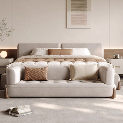 Banc rembourré beige