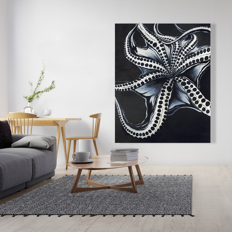 Toile tentacule de pieuvre | Art décoratif bleu aquatique