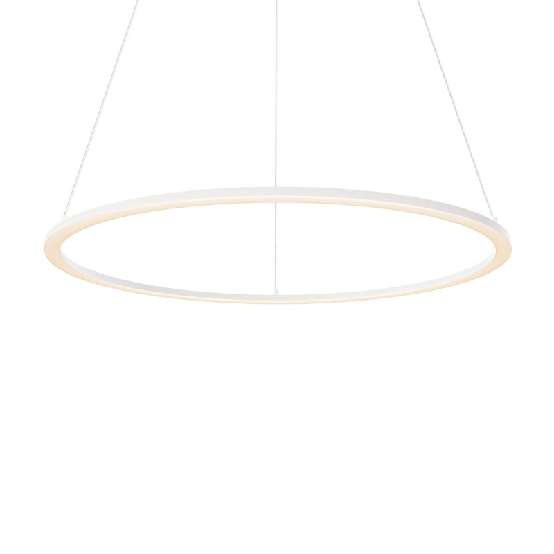 Luminaire suspendu géométrique 1 lumière DEL Lanah, Blanc