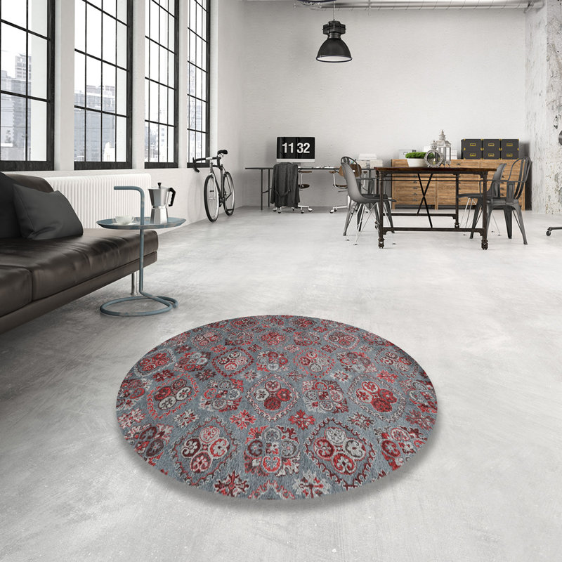 Floral Indoor Rug, Round 4'