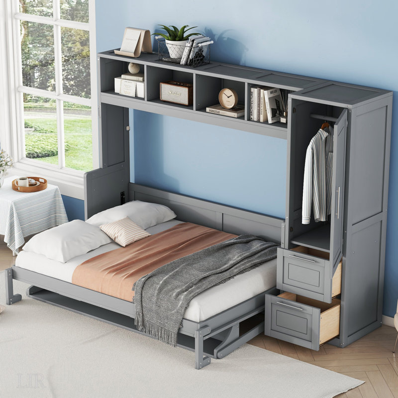 Lit escamotable mural avec armoires pour chambre à coucher Murphy