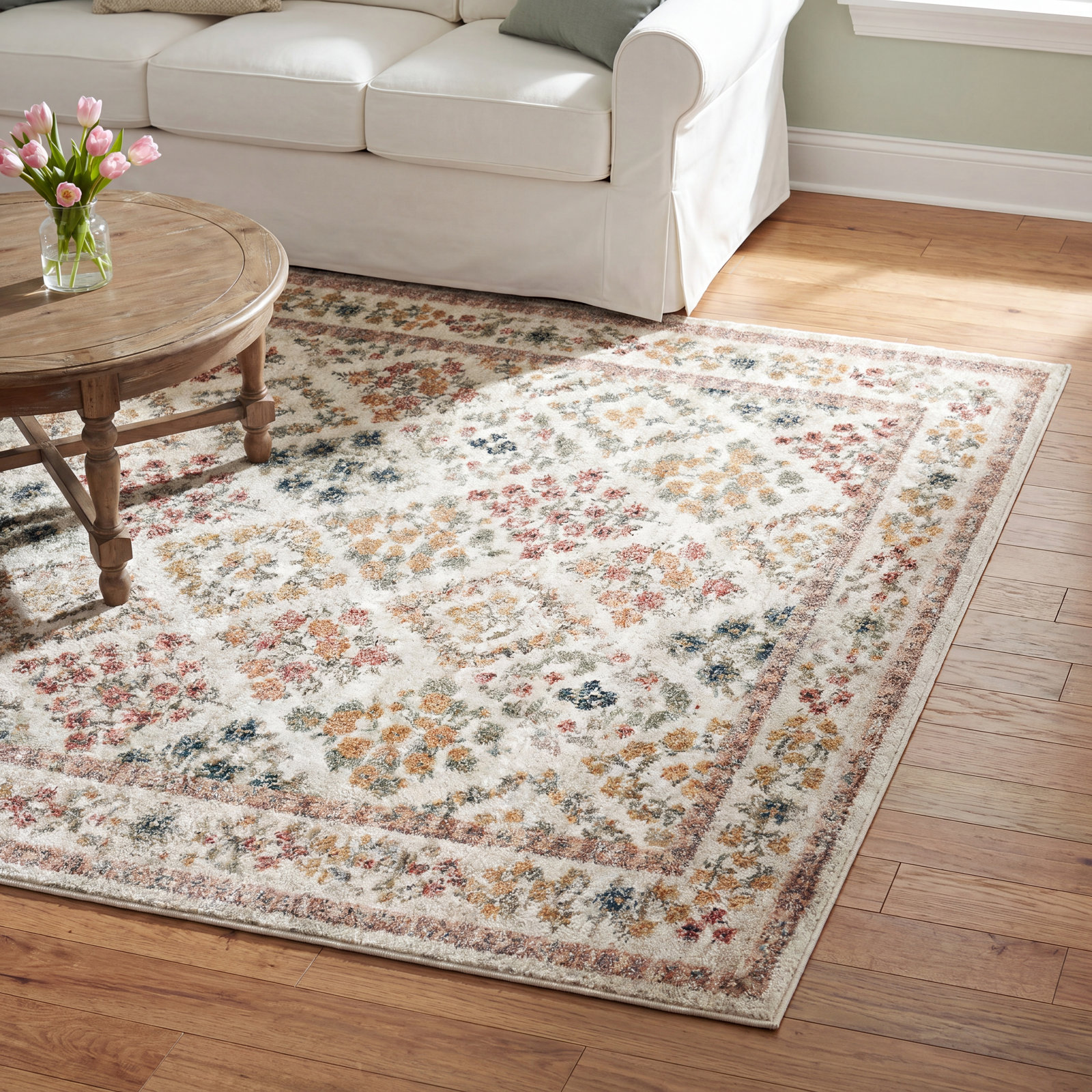 Rifle Paper Co. x Loloi Laurel Cream Floral Rug, Rectangle 9'2" x 12'2"