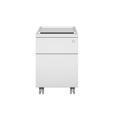 My-Hite Steel Vertical Filing Cabinet with 2 Drawers, Mobility, Secure Locks -  Friant, C-FBFPED.MOB-CW