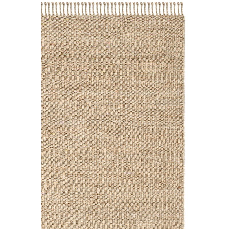 Tapis rayé en jute naturel tissé à la main Fitzwater, Rectangle 2 pi x 3 pi