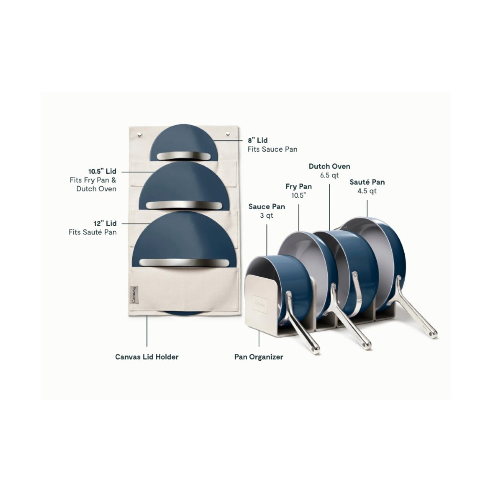 Caraway Non-Toxic Ceramic Nonstick Cookware Set, Navy