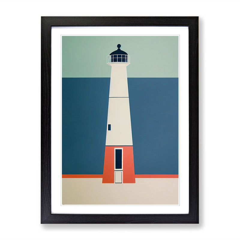 Lighthouse Orphism - Picture Frame Print, Black, 64cm H x 46cm W x 2cm D