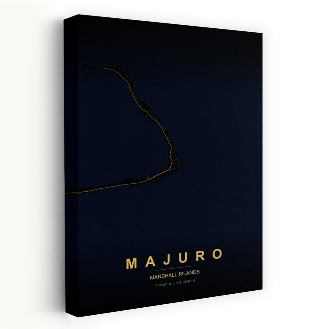 Majuro Marshall Islands Map Abstract Elegant Minimalist City Ocean Wall Art Print