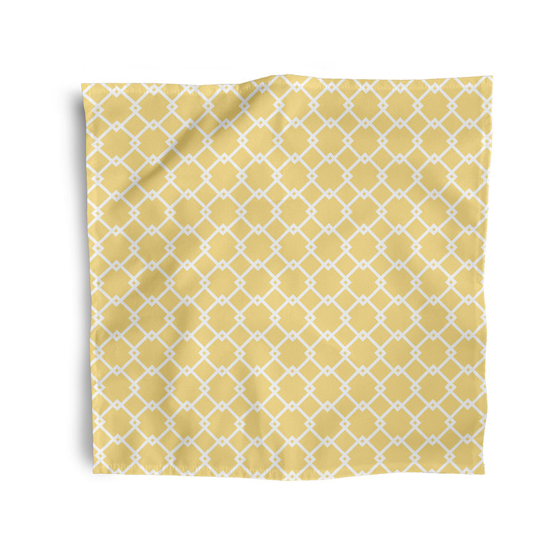 Larreon Polyester Geometric Square Napkin, Yellow