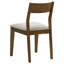 Ensemble de 2 chaises de salle à manger Montena, siège en tissu blanc, bois brun foncé
