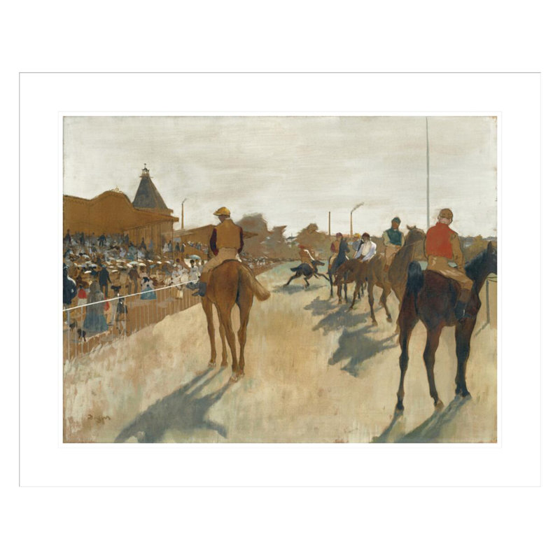 Chevaux de course avant les gradins ca. 1866-68 par Edgar Degas, impression giclée encadrée, H 23,5 po x l 29,09 po
