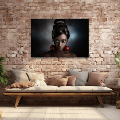 «Holiday Glamour Black Woman», audacieux, portrait élégant, impression murale