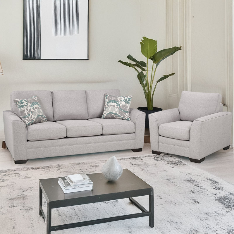 Ensemble de canapé et chaise Beauchamp, gris, Gris