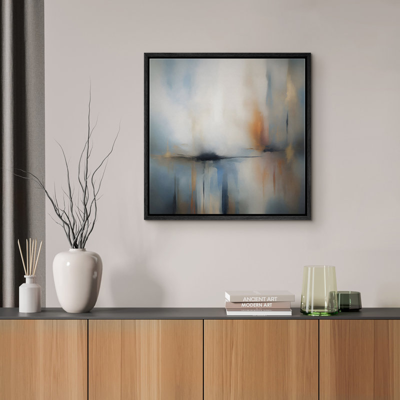 «Abstract Landscape», impression sur toile encadrée de décorations murales modernes bleues, Noir, noir, noir, noir