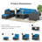 Outdoor Patio Furniture Sets 7 Pieces All-weather Wicker Sectional Conversation Set Rattan Patio Seating Sofa With Cushion, Blue-269960495