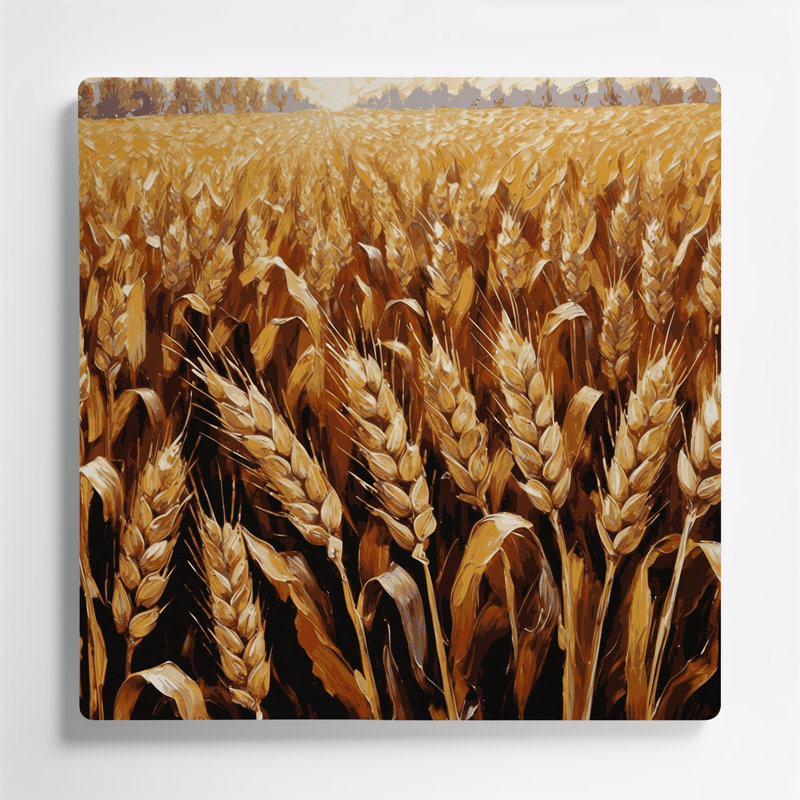 "Farm Wheat Sheaves", art mural en métal brun, H 16 po x l 16 po