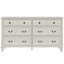 Très grande commode 6 tiroirs Geli, gris clair