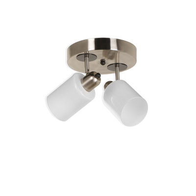 2 Lights Metal Body Spotlight Flush Mount With Glass Cap