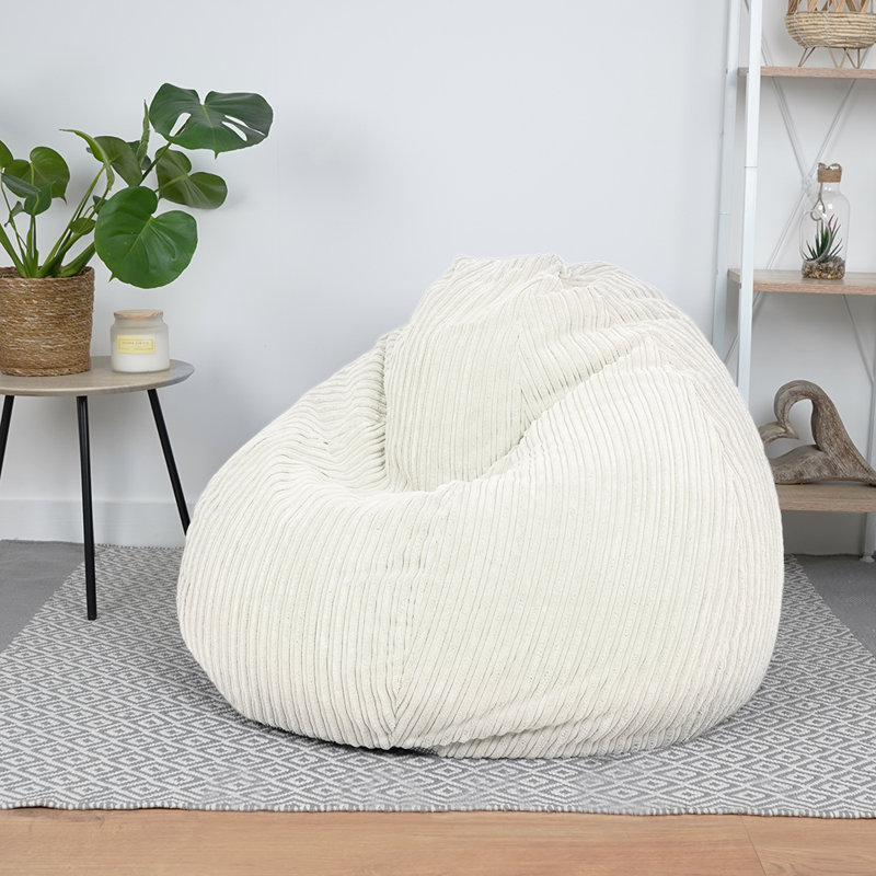 Polyester Refillable Classic Bean Bag, Ivory