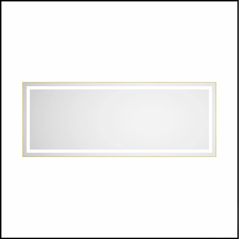 Miroir de salle de bain DEL, Doré, 28 po x 72 po