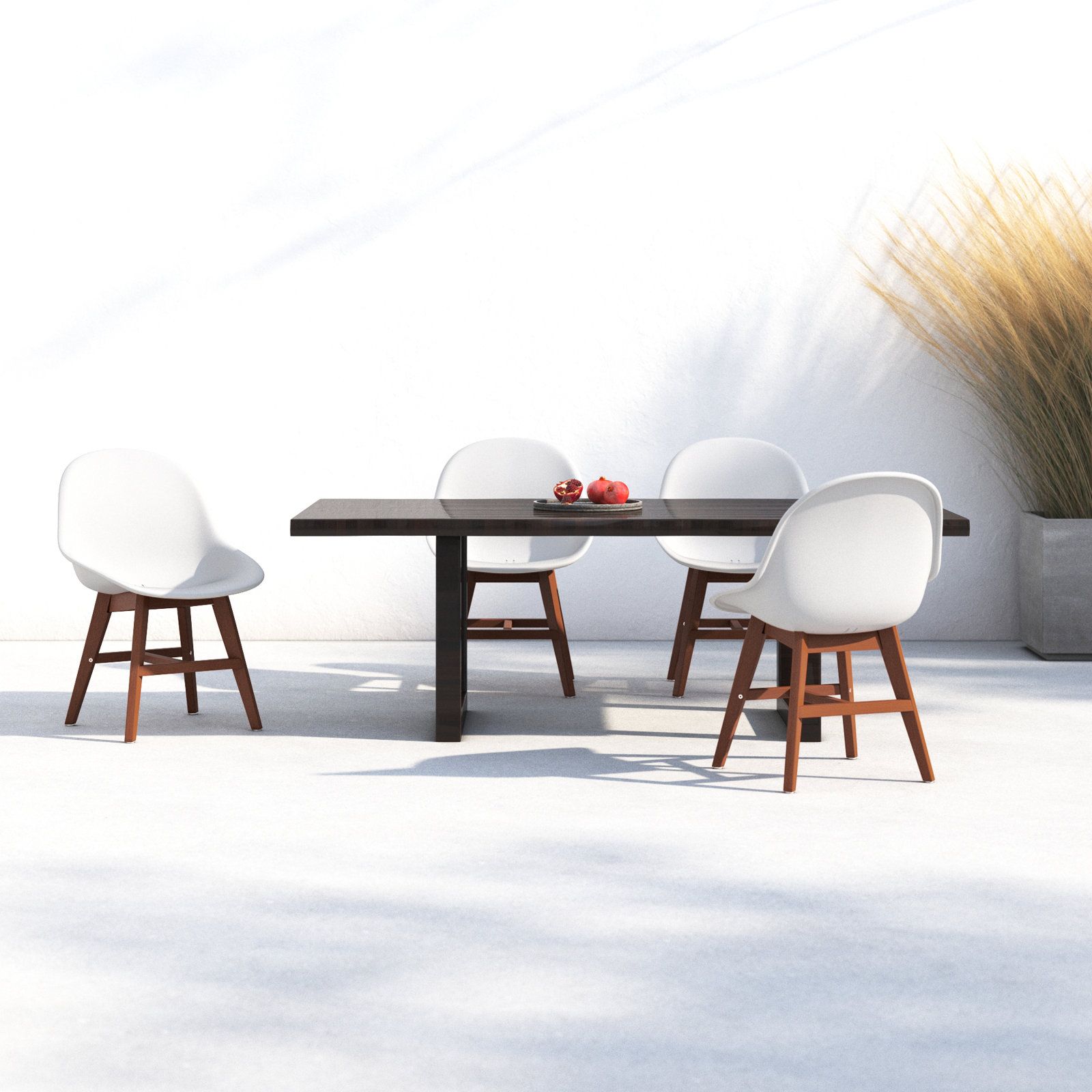 Rafael Patio Side Chair, Dark Eucalyptus