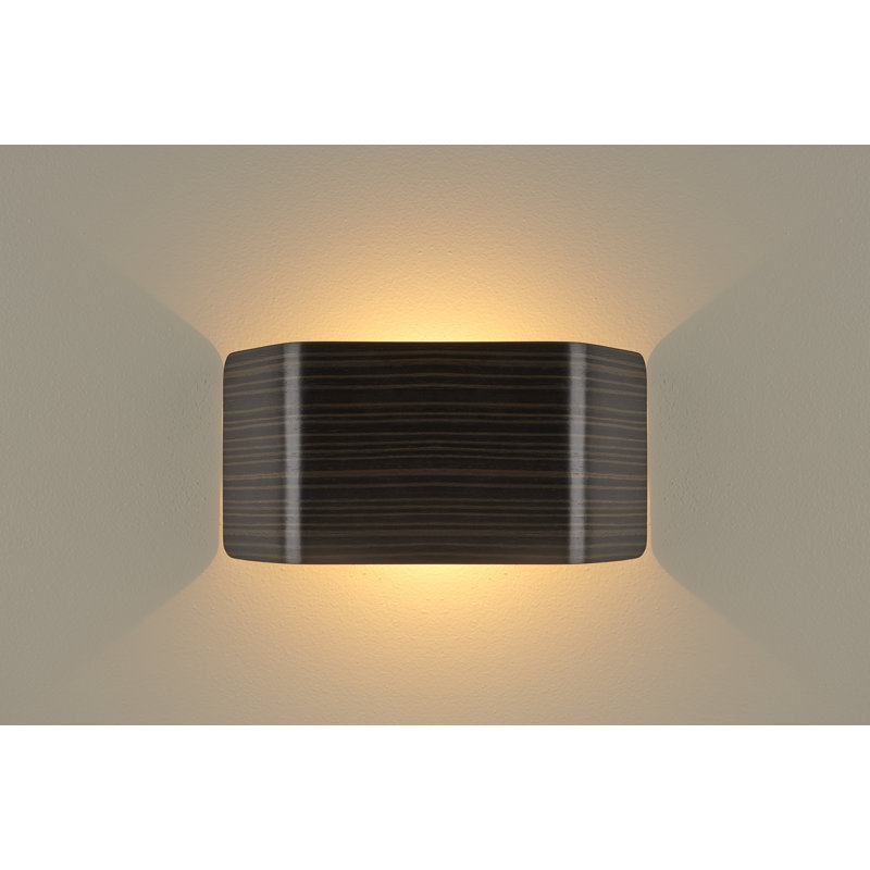 Zen Wood LED Flush Mounted Sconce, Black