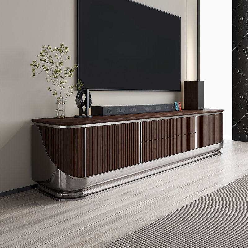 Meuble télé Modern Creative, H 21,65 po x L 86,61 po x l 15,75 po, Brun