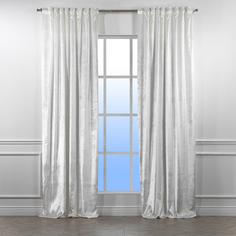 Room Darkening Single Curtain Panel, White, 260cm Width x 295cm Drop