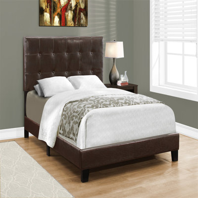 Elegant Upholstered Bed With Tufted Headboard And Sturdy Construction