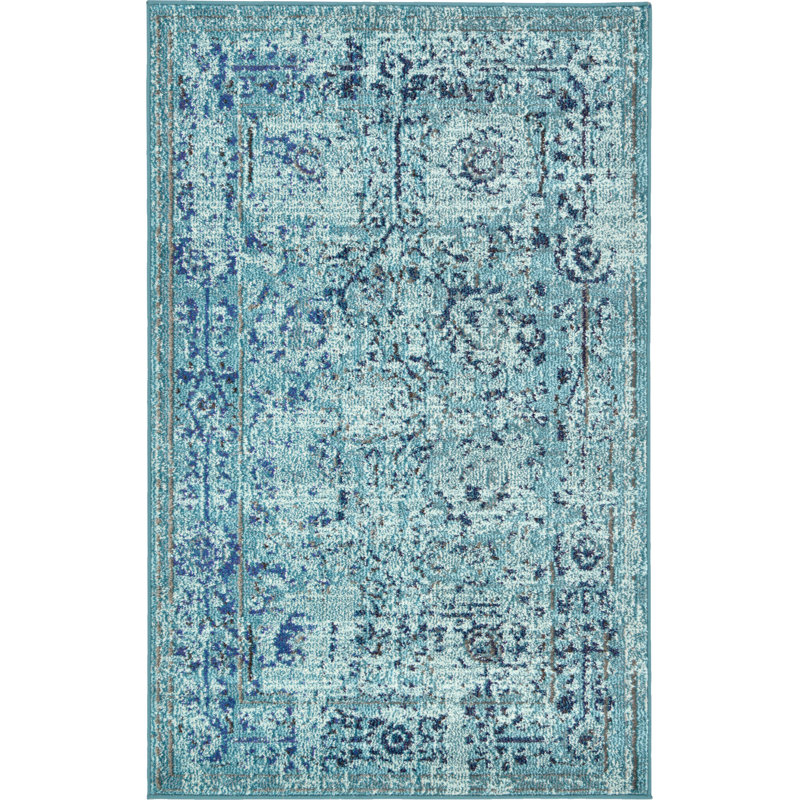 Colfin Washable Floral Indoor Rug, Rectangle 3'3" x 5'3"