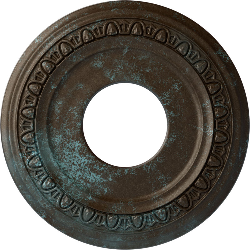 Médaillon de plafond l 12,25 po x P 1,125 po Jackson, Patine bleue bronze